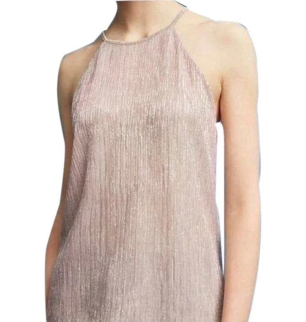Maeve by Anthropologie Shimmer Halter Pleated Top - M - NWT